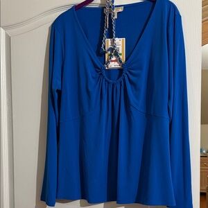 Michael Kors Royal Blue Long Sleeve Top